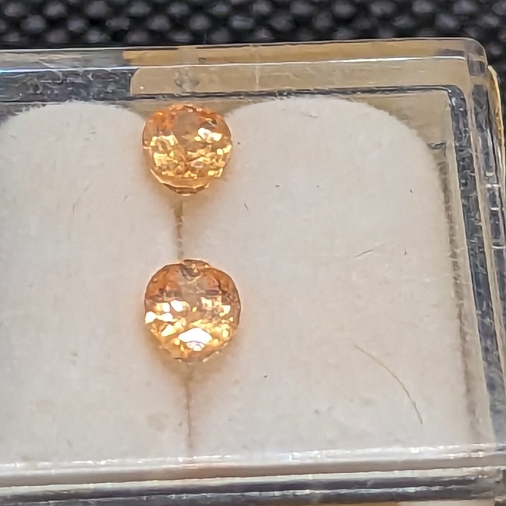 Set of two small Fire Opal stones for earrings